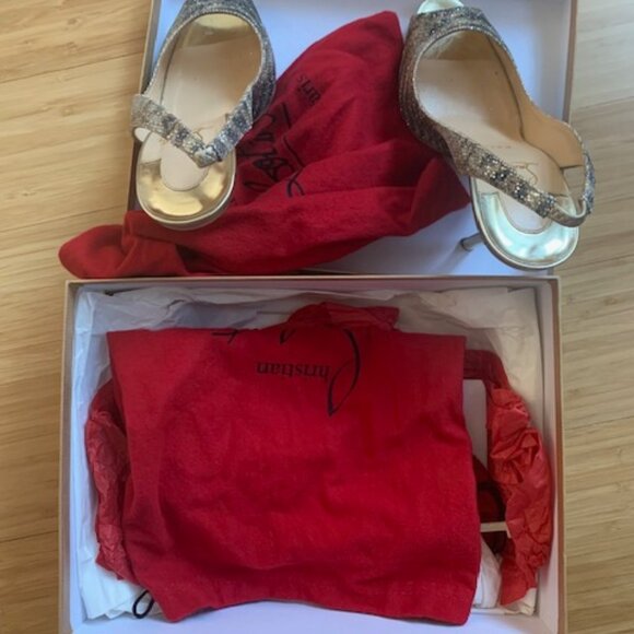 Christian Louboutin Peep Toe Shoe - Gamma Talon 120 Glit - Picture 3 of 5